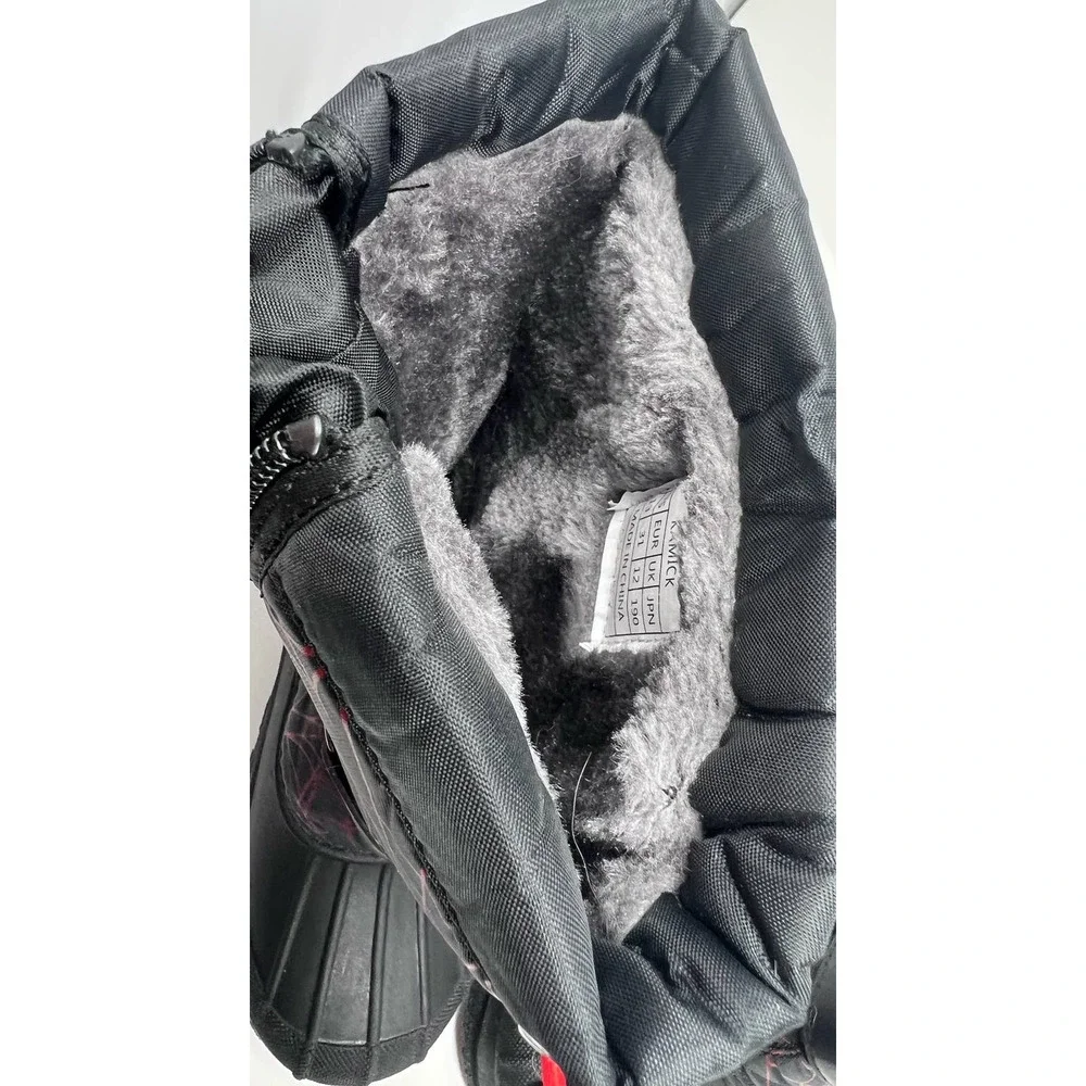 Dream Pairs Kamick‎ Boys Black Red Spider Web Boots Fur Inside Size 13